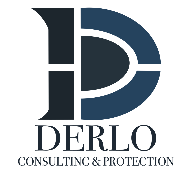 Logo von Derlo Consulting & Protection, bestehend aus einem stilisierten "D" und "P".
